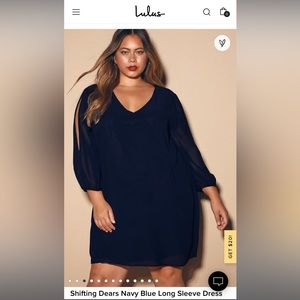Shifting Dears Navy Blue Long Sleeve Dress